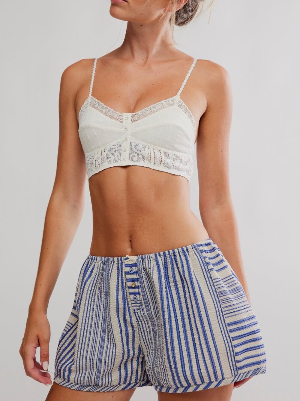 🆕FREE PEOPLE Home by 8 Boxer / Cobalt Combo